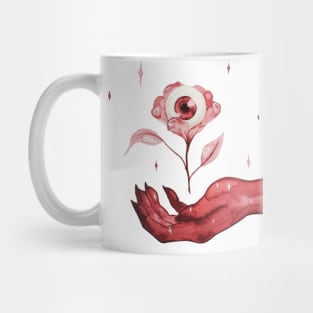 Spooky cute eyeball rose Mug